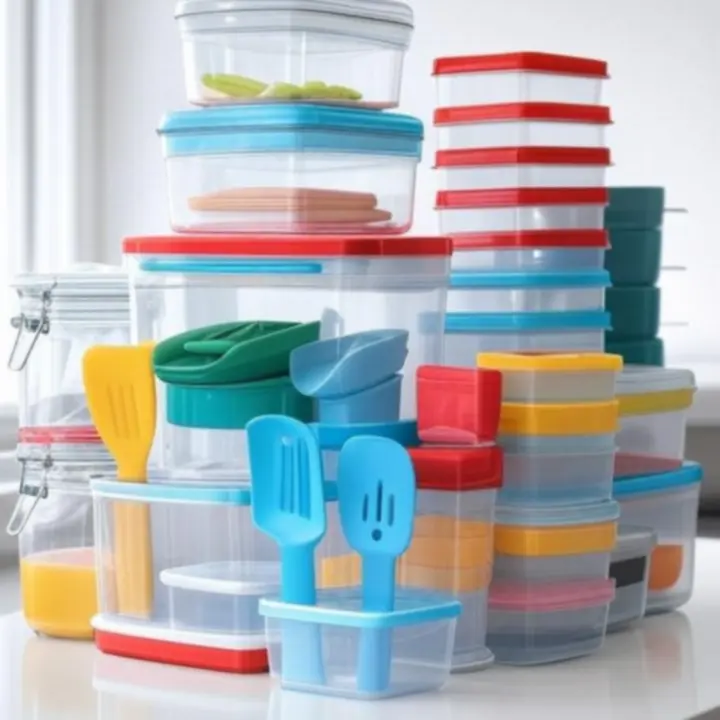 Különböző méretű konyhai tároló dobozokat tartalmazó csomag