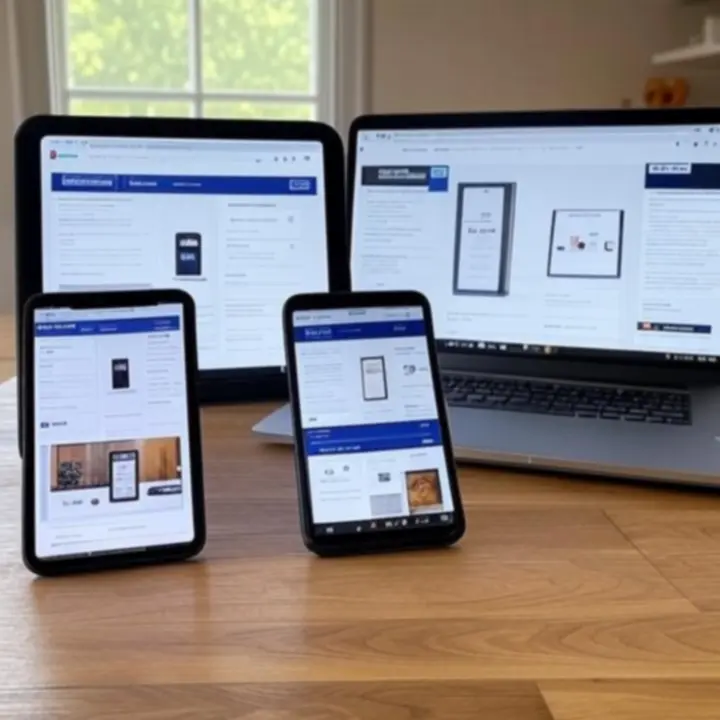 Webshop felület mobiltelefonon és laptopon, modern, reszponzív megjelenéssel